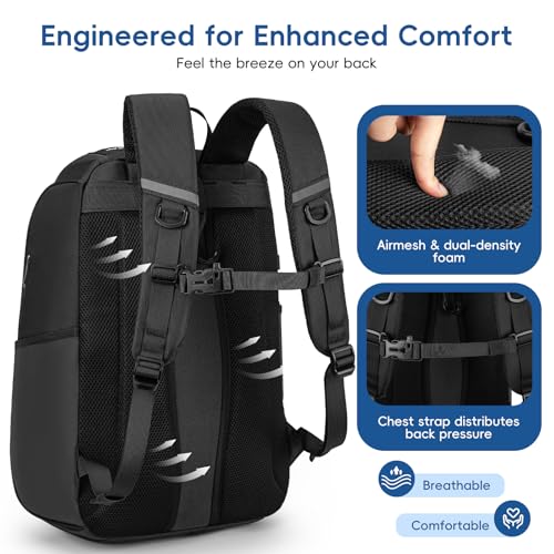 KAVIGOR Pickleball Bag, Large Pickleball Backpack Holds 4 to 6 Paddles, Shoes Compartment & Wet/Dry Pocket (9 Pockets), Charge Port - color: Black