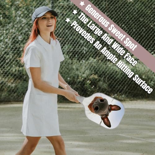 Cat Pickleball Paddles, Lightweight Pickleball Rackets with Pickleball, Pickleball Paddles Set for Men Women, Pickleball Gifts for Beginners, White