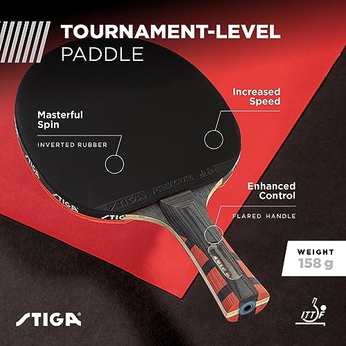 STIGA Ping Pong Paddles - 2mm Tournament-Approved Sponge - Flared Handle for Enhanced Control - Competitive Table Tennis Racket for Family Fun - Multiple Styles & Performance Levels Available - style: Evolution