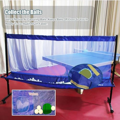Park/Community/School Ping Pong Collecting Net, Movable Table Tennis Ball Return Training Tool/Trainer for Beginners Intermediate Advanced Competitions Practice, Easy Set Up