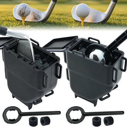 Ruppence Golf Cart Ball Washer and Club Cleaner Kit, Golf Ball Washer, Includes Straps, Improved Brush Design, Perfect for Club Courses, Pros, & Home