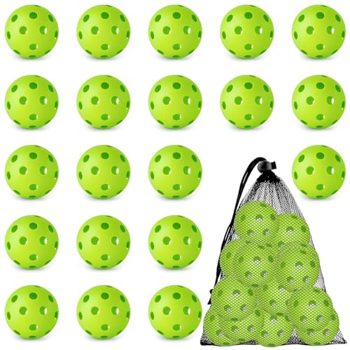 Coopay 20/40 Pack Practice Baseball Softball Plastic Training Balls Lightweight Hollow Limited Flight Softballs for Hitting, Pitching,Batting Training Indoor Outdoor Use - color: Green, style: 20 Pack