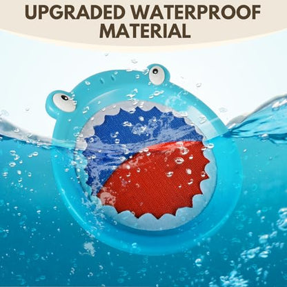 Waterproof Toss and Catch Ball Set, Shark Toss and Catch Game with 2 Catch Paddles & 2 Soft Water Balls, Outdoor Toy for Pool, Beach, Backyard & Bath, for Kids Ages 3-8