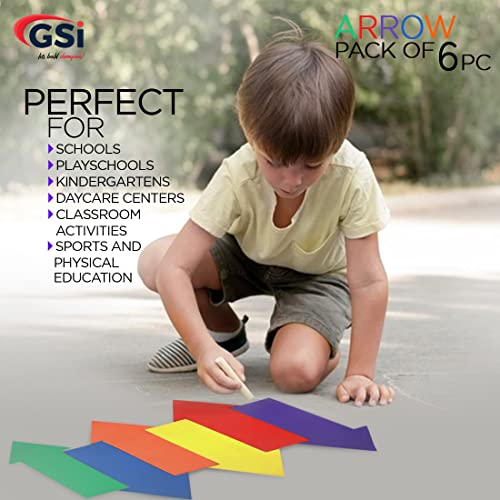 GSi Spot Markers – Non-Slip Non-Toxic Poly Spots – Floor Markers for PE, Sports & Classroom Activities - size: 4.⁠ ⁠Arrow