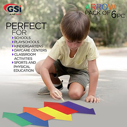 GSi Spot Markers – Non-Slip Non-Toxic Poly Spots – Floor Markers for PE, Sports & Classroom Activities - size: 4.⁠ ⁠Arrow
