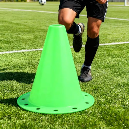 10-Pack Football Training Cones, Bracket Accessories, Obstacle Marking Set - color: Green