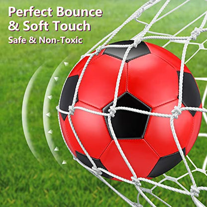 HyDren 4 Pcs Soccer Ball with Pump Official Size 4/5 Deflated Soccer Balls Bulk for Outdoor Indoor Practice Training Sport Gift for Kid Teen Youth Adult Back to School - size: Size 4, style: Modern
