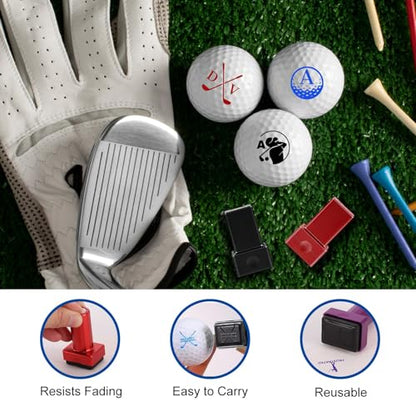 Custom Monogram Golf Ball Stamp Personalized Golf Ball Marker Stamp with Name Logo Initial Customized Golf Ball Stamper Gifts for Men Dad Golfer Husband Boyfriend