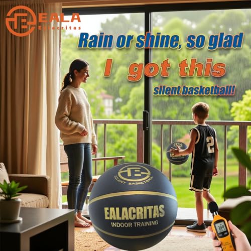 Groove-Grip Silent Basketball & Hoop Gift Set - High-Density Foam with Textured Surface, All-Weather Indoor Practice, Ready-to-Give Pro Training Kit - color: Black