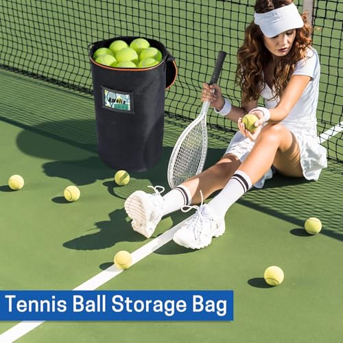 VISEMAN Portable Tennis Ball Basket for Training, Carrying and Storage - color: Black