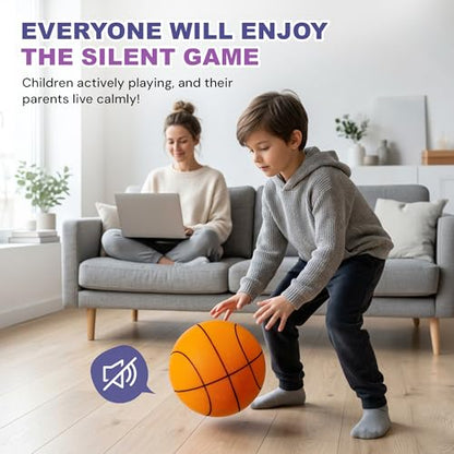 Silent Basketball Size 7 (29.5"), Indoor Quiet Foam Basketball for Dribbling Training, Noise-Free Basketball for Home, Apartment & Indoor Practice, Soft Grip Training Ball