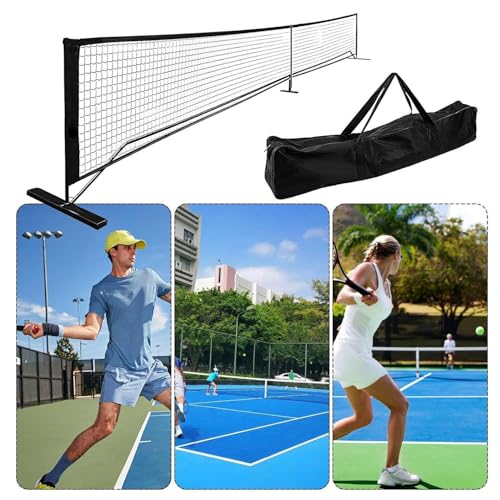 Driveway Tennis Net with Carry Bag, Portable Move Volleyball Net Stand Detachable Tennis Practice Net for Outdoor Training Backyard Badminton(Black) - color: Black