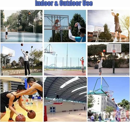 Hanging Basketball Return，Basketball Shot Returner,Inside Outside Hanging Basketball Hoop Return Attachment Lightweight Basketball Shooting Trainer Aid, Portable Basketball Rebounder Net Bal