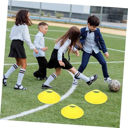GALPADA 14pcs Yellow Soccer Training Disc Cones Multi-Function Agility Markers Football Coaching Supply for Outdoor Practice