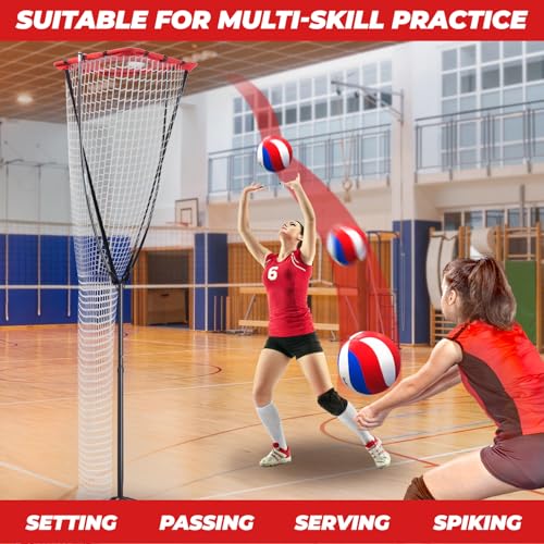 PLAYAPUT Volleyball Setter Training Net，Height & Angle Adjustable Volleyball Training Net with Metal Frame，Tripod Base for Indoor and Outdoor，Volleyball Training Equipment for Setting,Serving,Spiking