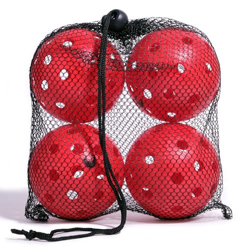 Cannon Sports 4-Pack Pickleballs with Carry Bag – 40 Hole Outdoor Balls – High Visibility, Durable, and Crack Resistant for All Skill Levels