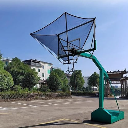 Basketball Practice Network Basketball Return Attachment for Hoop Metal, Basketball Training Equipment for Youth Defender Kids, 180° Basketball Return Chute, Black