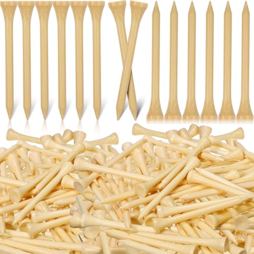 Mudder 2000 Pcs Bamboo Golf Tees Bulk Professional Golf Tees Reduce Friction Side Spin for Club Men Women Kids Accessories - color: Natural Wood Color, size: 2-3/4 Inch