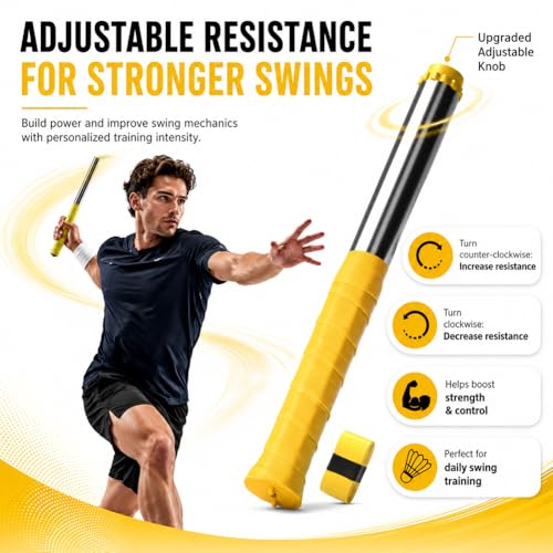 Upgraded Adjustable Intensity Badminton Swing Trainer, 11.8" Swing Trainer Sound Feedback for Smash Technique for Wrist Arm Strength Training Fitness Professional Players - color: Purple-2Pcs
