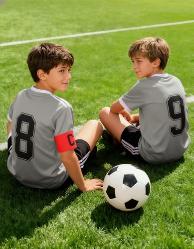 Captain's Armband Soccer Football Rugby Captain Armbands for Youth and Adult,Anti-Drop Design - Pack of 6 - color: 6 Red
