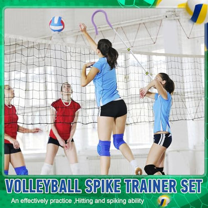 Silipull Adjustable Volleyball Spike Trainer with Question Mark Hook Volleyball Training Equipment Durable Lightweight Hitting Trainer Equipment Volleyball Holder for Serving Jump Spiking