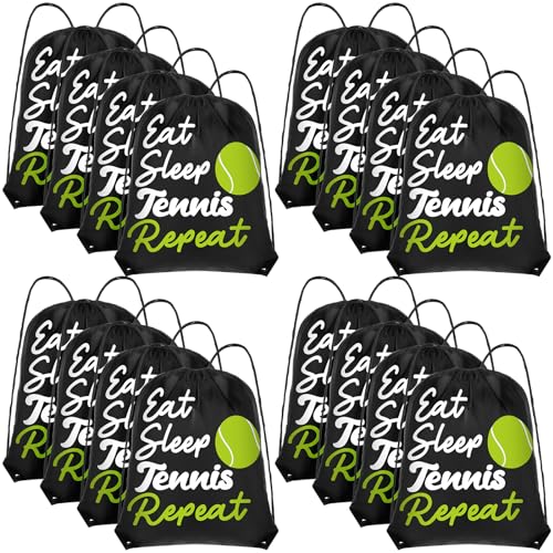 Windyun 16 Pcs Ball Drawstring Backpack Bulk Lightweight Draw String Bags Cinch Bags Drawstring Cinch Sack Tote(Tennis) - style: Tennis