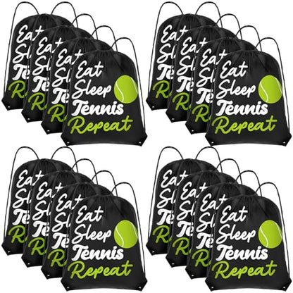 Windyun 16 Pcs Ball Drawstring Backpack Bulk Lightweight Draw String Bags Cinch Bags Drawstring Cinch Sack Tote(Tennis) - style: Tennis