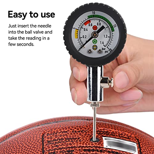 Cyrank Portable Ball Pressure Gauge for Basketball, Soccer Ball