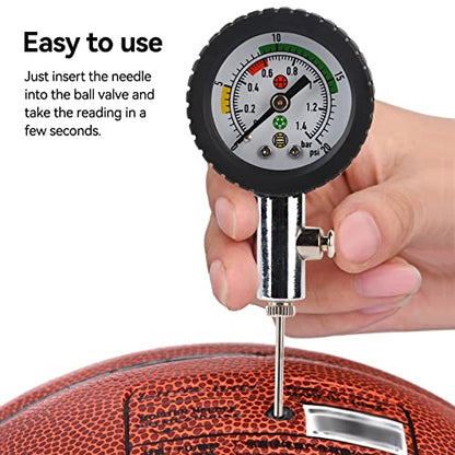 Cyrank Portable Ball Pressure Gauge for Basketball, Soccer Ball