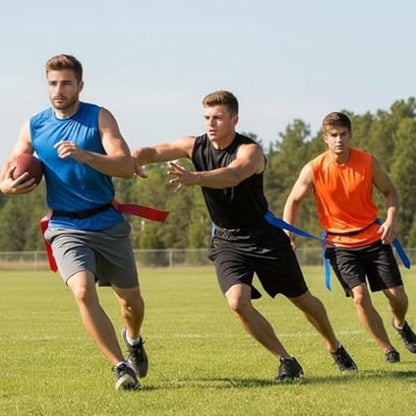Alvivi ﻿﻿Flag Football Belts Adjustable Flag Football Set with 3 Flags Suitable for Youth Adults and Kids Training Equipment