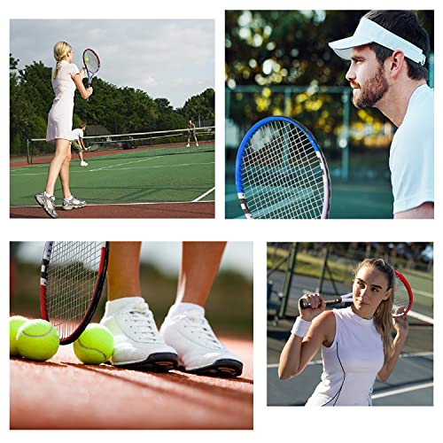 Tennis Racket Pre-Strung Lightweight 27 Inch Racquet Recreational Adult Rackets for Men Women Students Training Tennis Starter Kit with Balls,Carry Bag and Overgrips - color: Red/White - 2 Rackets