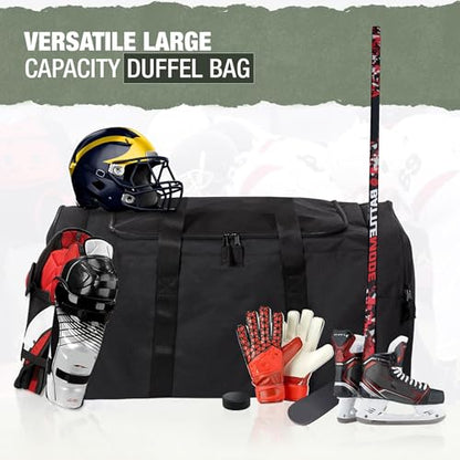 Jetstream Heavy Duty Multi Pocket Durable Sports Gym Equipment Travel Duffel Bag - color: L 32" Black, size: 32IN