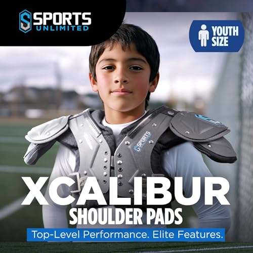 Sports Unlimited Xcalibur Youth Football Shoulder Pads, Youth Shoulder Pads for Football