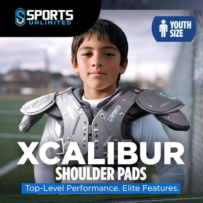 Sports Unlimited Xcalibur Youth Football Shoulder Pads, Youth Shoulder Pads for Football