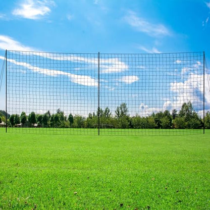 Backstop Net System for Backyard – Heavy Duty Sports Barrier Net with Steel Posts, Movable/Socketed Ball Stop Net for Soccer, Baseball, Training - size: 30FT Wide, style: Socketed-1.75 Inch Net