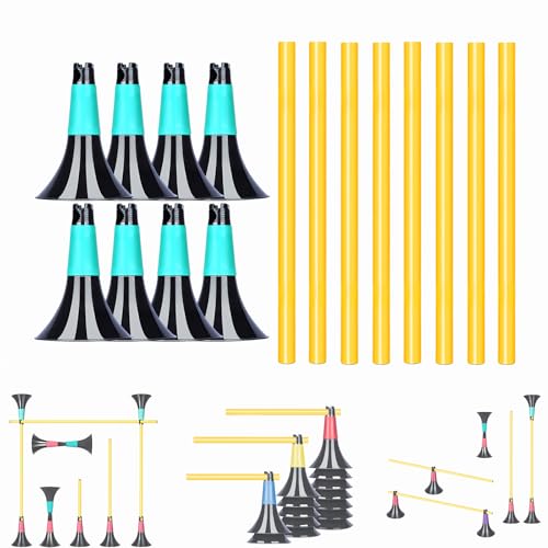 Basketball Training Cones and Agility Poles Set, 8pcs Cones with Anti-Slip Silicone Sleeve & 8pcs 19.7" Poles, Heavy Duty Soccer Training Equipment for Dribbling Drills and Speed Hurdles - color: Green