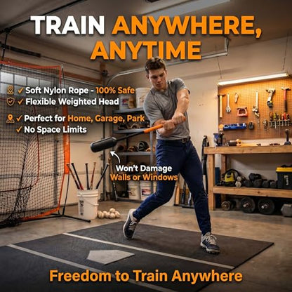 The Yellow Baseball Rope Swing Training bat Comes with 12 Training Balls and 1 bat