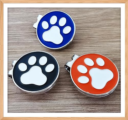 Adhere Golf Ball Markers Personlized Double Side Cute cat Logo Enamel with A Magnetic Hat Clips,A Premium Golf Gifts. - color: E-Blue+Orange+Black