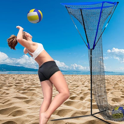 Volleyball Setter Trainer Net,Volleyball Training Equipment Adjustable Angle, Ideal for Serving, Spiking, Setting, Suitable for Both Indoor and Outdoor Training Sessions