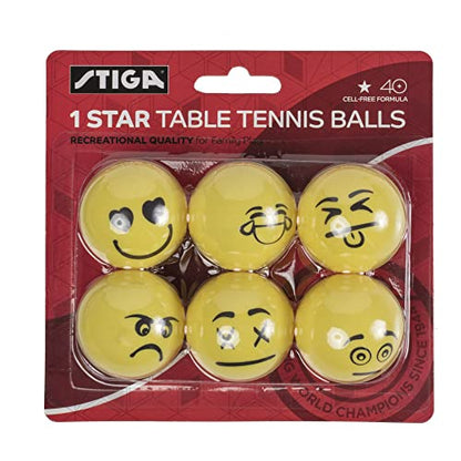 STIGA 1-Star Balls - color: Emoji, size: 6 Pack