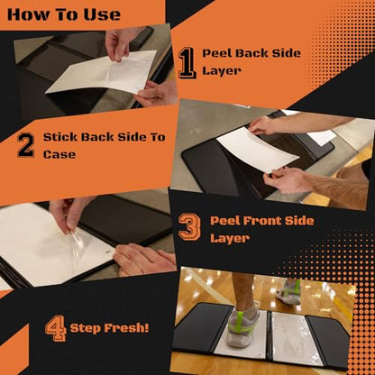 Step Fresh Basketball Sticky Mat With 120 Sheets, Portable Basketball Pad for Shoe Grip, Compact Basketball Mat Traction System and Sticky Mats for Shoes, Essential Basketball Accessories - size: Traction Mat & Sticky Sheets