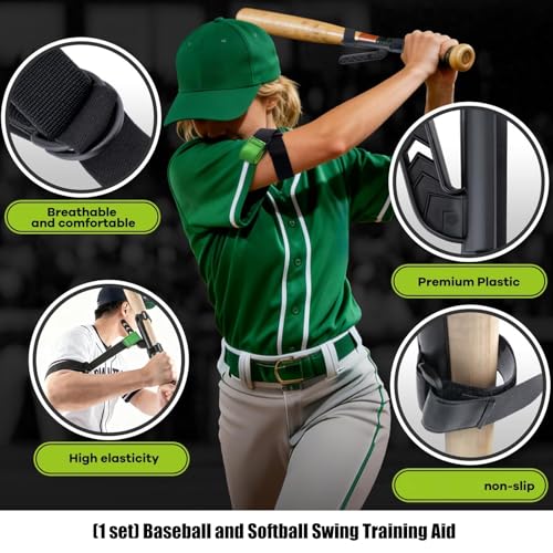 Baseball/Softball Hitting Trainer – Swing Trainer Aid for Batting & Hitting Practice – Baseball Training Equipment to Improve Bat Speed, Swing Mechanics, & Timing – for Ages 9 and Up