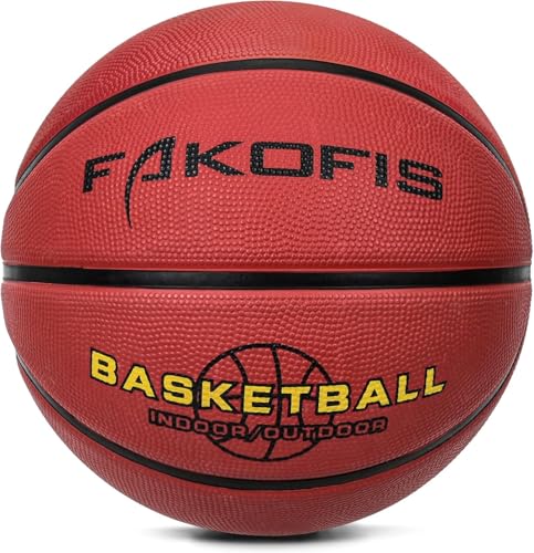 Kids Youth Basketball Size 3/4/5 (22''/25.5"/27.5") Premium Rubber Basketball for Boys Girls Age 3-14 Indoor Outdoor Pool Play (Gift for Children) - color: Brown, size: Size 4