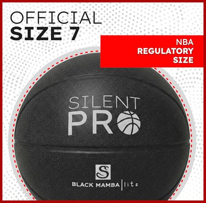 Silent Basketball – Black Mamba – Size 7 (29.5") – Quiet Indoor Dribbling – Premium Foam Basketball, Exact Shape – Certified Child Safe – Soundless, Noiseless Indoor Play - style: Lite Series