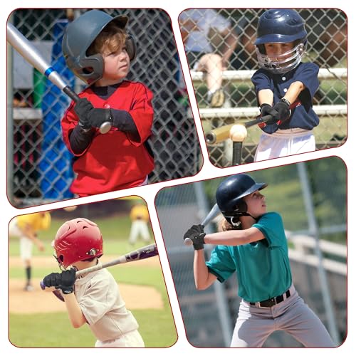 HANDLANDY Baseball Batting Gloves for Adult Youth, Grip Breathable Softball Batting Gloves Fit Men Kids Boys Girls - color: Dark Black-Kids, size: Kids Small