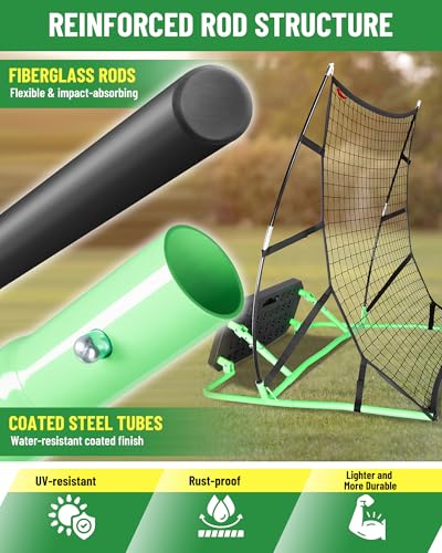 SPOYNAL 2-in-1 Soccer Rebounder with Adjustable Dual-Sided Rebound Board, Soccer Rebounder Net for Passing, Volleys & Ground Drills, Soccer Training Rebound Net for Solo & Team Practice