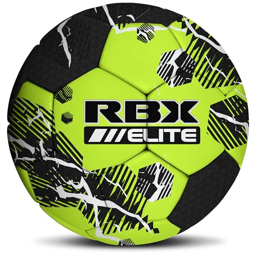 RBX Size 5 Soccer Ball, Durable 32 Machine-Stitched Panel Construction, Superior Air Retention, All Weather Design, High Contrast Graphics - color: Volt