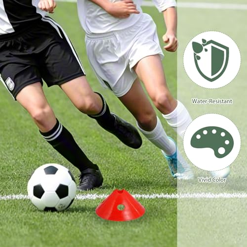 21 Pcs Jumbo Disc Cones with Mesh Bag, Large Soccer Cones Agility Training Sports Equipment for Football Basketball Ice Rink