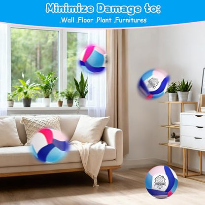 Official Size 5 Soft Indoor Volleyballs for Practicing, Safe and Silent Fabric Volleyball Ball for Youth Beginners, Realistic Feel and Bounce Volleyballs Trainer for House Yard Training