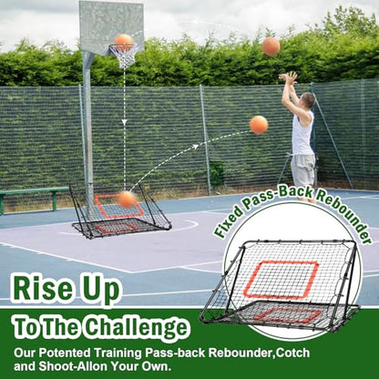 BaseGoal Baseball and Softball Rebounder Net,Baseball Rebounder,Volleyball Rebounder,Pitch Back Net,Multi-Sport Training Rebound Screen,with Pitching Target,Easy Adjustable Angles - size: 47x47 IN, style: Black